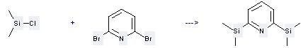 Silane, chlorodimethyl- can be used to produce 2,6-bis-dimethylsilanyl-pyridine by heating